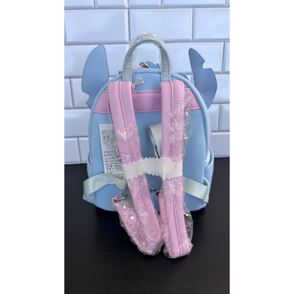 Disney Parks x Loungefly Stitch 626 Day Blue &Pink Waffle Texture Backpack NWT - Picture 3 of 6